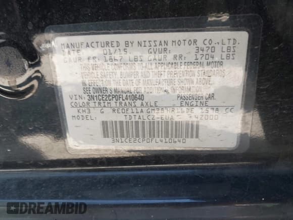 ✅ 2015 Nissan Note S • VIN: 3N1CE2CP0FL410640 • Lot: 42370242. Listed on IAAI with 141,408 mi. Free auction sales archive from the USA and detailed vehicle history report at DreamBid. Image 9.