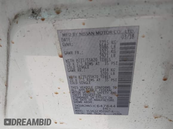 ✅ 2018 Nissan Pathfinder S • VIN: 5N1DR2MN5JC647644 • Лот: 42343974. Опубликован ранее на IAAI с пробегом 227 221 миль. Бесплатный доступ к архиву аукционных продаж из США и подробный отчёт об истории автомобиля на DreamBid. Изображение 9.