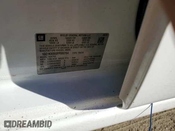 ✅ 2015 Chevrolet Silverado 2500HD High Country • VIN: 1GC1KXE80FF680784 • Lot: 91221305. Listed on Copart with 275,550 mi. Free auction sales archive from the USA and detailed vehicle history report at DreamBid. Image 12.