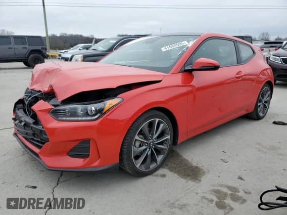 2019 Hyundai Veloster Premium z VIN KMHTG6AF6KU010831, wystawiony jako Copart lot #41660505 z przebiegiem 43 468 mil mil oraz Szkoda całkowita • Salvage title. Historia ofert i sprzedaży dostępna na DreamBid. Obrazek 1.