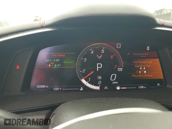 ✅ 2020 Chevrolet Corvette 2LT • VIN: 1G1Y72D46L5109733 • Lot: 64547425. Listed on Copart with 32,066 mi. Free auction sales archive from the USA and detailed vehicle history report at DreamBid. Image 9.