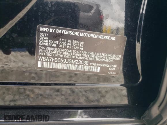 ✅ 2018 BMW 7 Series 750i • VIN: WBA7F0C59JGM23038 • Лот: 68652255. Опубликован ранее на Copart с пробегом Не указан. Бесплатный доступ к архиву аукционных продаж из США и подробный отчёт об истории автомобиля на DreamBid. Изображение 13.