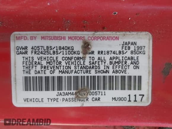 ✅ 1997 Mitsubishi 3000GT • VIN: JA3AM44H2VY005711 • Lot: 43538025. Listed on IAAI with 180,955 mi. Free auction sales archive from the USA and detailed vehicle history report at DreamBid. Image 9.