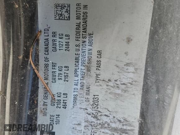 ✅ 2015 Chevrolet Camaro LT • VIN: 2G1FF1E30F9152031 • Lot: 80502345. Listed on Copart with Not provided. Free auction sales archive from the USA and detailed vehicle history report at DreamBid. Image 12.