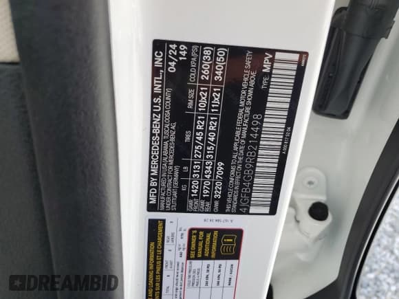 ✅ 2024 Mercedes-Benz GLE 450e • VIN: 4JGFB4GB9RB214498 • Lot: 63753135. Wystawiony na Copart z przebiegiem 16 860 mil. Bezpłatny archiwum sprzedaży aukcyjnych z USA i szczegółowy raport historii pojazdu na DreamBid. Zdjęcie 13.