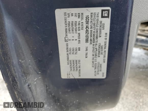 ✅ 2009 Chevrolet Silverado 1500 Work Truck • VIN: 1GCEK14C49Z107880 • Lot: 51506475. Listed on Copart with 178,231 mi. Free auction sales archive from the USA and detailed vehicle history report at DreamBid. Image 12.