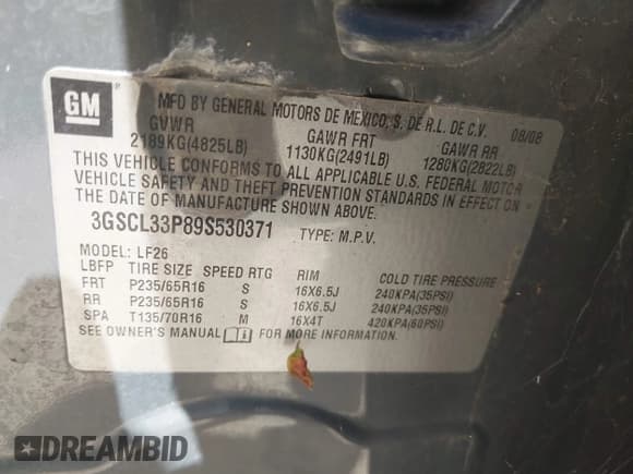 ✅ 2009 Saturn VUE XE • VIN: 3GSCL33P89S530371 • Lot: 42819128. Wystawiony na IAAI z przebiegiem 203 882 mil. Bezpłatny archiwum sprzedaży aukcyjnych z USA i szczegółowy raport historii pojazdu na DreamBid. Zdjęcie 9.