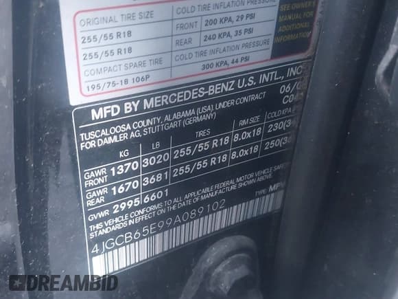 ✅ 2009 Mercedes-Benz R 3.5L • VIN: 4JGCB65E99A089102 • Лот: 43846512. Опубликован ранее на IAAI с пробегом 182 550 миль. Бесплатный доступ к архиву аукционных продаж из США и подробный отчёт об истории автомобиля на DreamBid. Изображение 9.