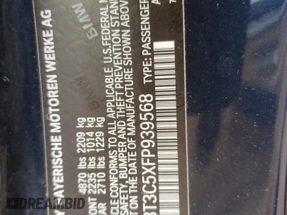 ✅ 2015 BMW 4 Series 435i • VIN: WBA3T3C5XFP939568 • Lot: 64467695. Listed on Copart with 51,121 mi. Free auction sales archive from the USA and detailed vehicle history report at DreamBid. Image 12.