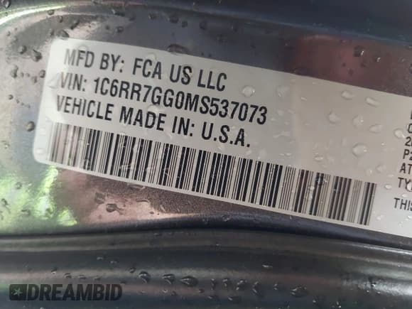 ✅ 2021 Ram 1500 Warlock • VIN: 1C6RR7GG0MS537073 • Lot: 42749451. Wystawiony na IAAI z przebiegiem 42 634 mil. Bezpłatny archiwum sprzedaży aukcyjnych z USA i szczegółowy raport historii pojazdu na DreamBid. Zdjęcie 9.