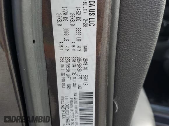 ✅ 2020 Dodge Durango GT Plus • VIN: 1C4RDJDG7LC296825 • Lot: 80914885. Listed on Copart with 120,907 mi. Free auction sales archive from the USA and detailed vehicle history report at DreamBid. Image 13.