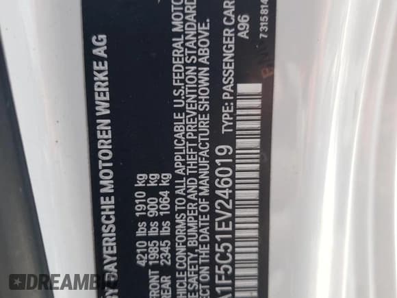 ✅ 2014 BMW 2 Series 228i • VIN: WBA1F5C51EV246019 • Lot: 69294425. Listed on Copart with 134,390 mi. Free auction sales archive from the USA and detailed vehicle history report at DreamBid. Image 12.