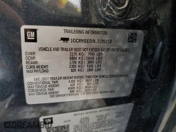 ✅ 2020 Chevrolet Silverado 1500 RST • VIN: 1GCRYEED9LZ195718 • Lot: 82565045. Listed on Copart with 103,900 mi. Free auction sales archive from the USA and detailed vehicle history report at DreamBid. Image 12.