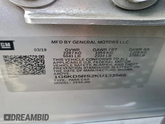 ✅ 2019 Cadillac CT6 Premium Luxury AWD • VIN: 1G6KD5RS2KU133565 • Lot: 94145775. Listed on Copart with 60,039 mi. Free auction sales archive from the USA and detailed vehicle history report at DreamBid. Image 12.