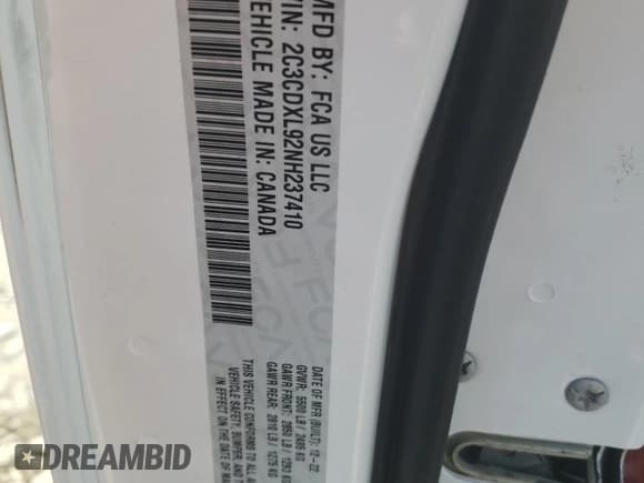 ✅ 2022 Dodge Charger SRT Hellcat Widebody • VIN: 2C3CDXL92NH237410 • Lot: 61402314. Listed on Copart with 11,985 mi. Free auction sales archive from the USA and detailed vehicle history report at DreamBid. Image 12.