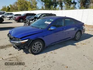 ✅ 2024 Hyundai Elantra Blue • VIN: KMHLM4DJ1RU101304 • Lot: 80070155. Listed on Copart with 117,202 mi. Free auction sales archive from the USA and detailed vehicle history report at DreamBid. Image 1.