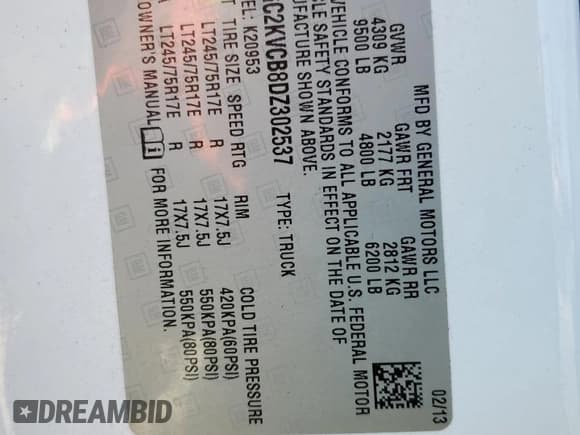 ✅ 2013 Chevrolet Silverado 2500HD • VIN: 1GC2KVCB8DZ302537 • Лот: 49326875. Опубликован ранее на Copart с пробегом 160 301 миль. Бесплатный доступ к архиву аукционных продаж из США и подробный отчёт об истории автомобиля на DreamBid. Изображение 12.