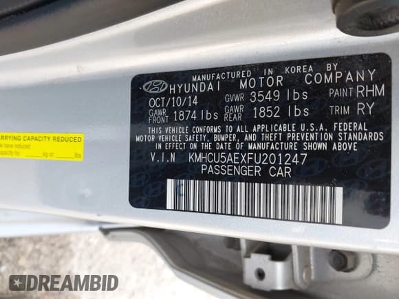 ✅ 2015 Hyundai Accent Sport • VIN: KMHCU5AEXFU201247 • Lot: 43510950. Wystawiony na IAAI z przebiegiem 138 531 mil. Bezpłatny archiwum sprzedaży aukcyjnych z USA i szczegółowy raport historii pojazdu na DreamBid. Zdjęcie 9.