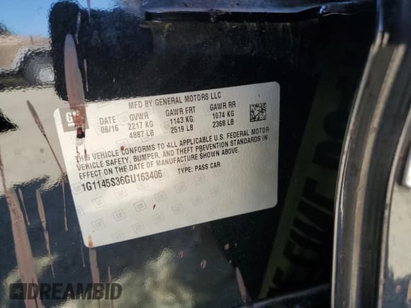 ✅ 2016 Chevrolet Impala LTZ • VIN: 1G1145S36GU163406 • Лот: 70710354. Опубликован ранее на Copart с пробегом Не указан. Бесплатный доступ к архиву аукционных продаж из США и подробный отчёт об истории автомобиля на DreamBid. Изображение 13.