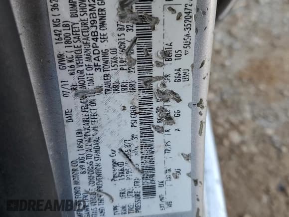 ✅ 2011 Ford Fiesta SE • VIN: 3FADP4BJ9BM240793 • Лот: 51476125. Опубликован ранее на Copart с пробегом 140 829 миль. Бесплатный доступ к архиву аукционных продаж из США и подробный отчёт об истории автомобиля на DreamBid. Изображение 14.