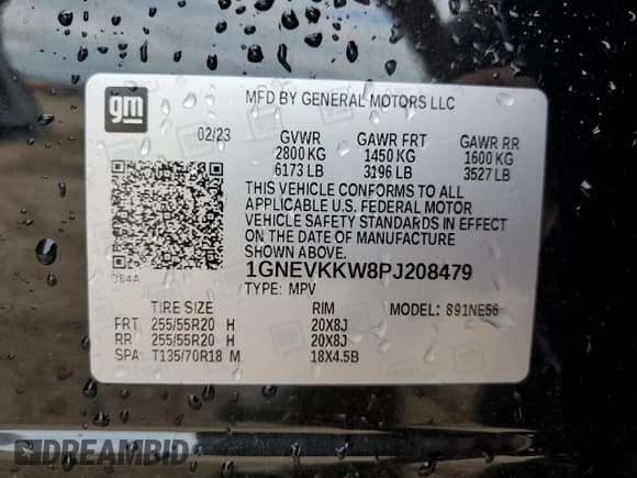 ✅ 2023 Chevrolet Traverse Premier • VIN: 1GNEVKKW8PJ208479 • Lot: 69153725. Wystawiony na Copart z przebiegiem 30 828 mil. Bezpłatny archiwum sprzedaży aukcyjnych z USA i szczegółowy raport historii pojazdu na DreamBid. Zdjęcie 14.