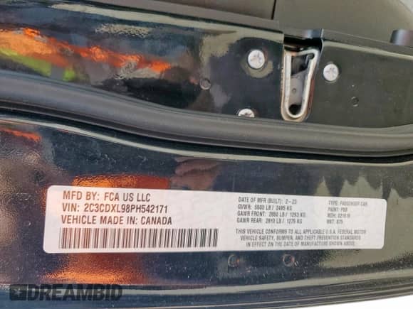 2023 Dodge Charger SRT Hellcat Redeye Widebody z VIN 2C3CDXL98PH542171, wystawiony jako Copart lot #68398285 z przebiegiem 30 755 mil mil oraz Szkoda całkowita • Salvage title. Historia ofert i sprzedaży dostępna na DreamBid. Obrazek 12.