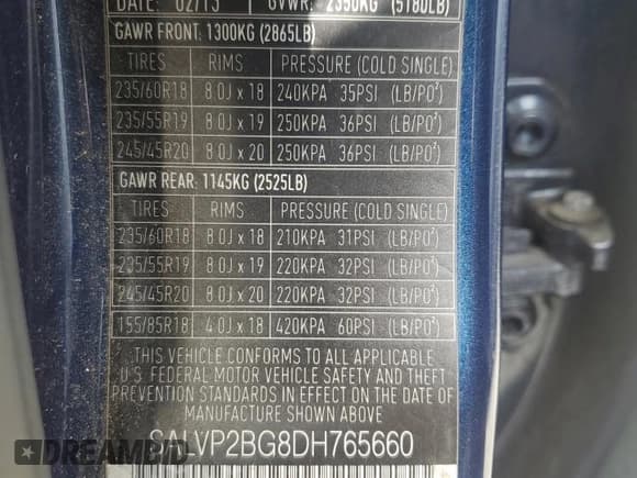 ✅ 2013 Land Rover Range Rover Evoque Pure Plus • VIN: SALVP2BG8DH765660 • Lot: 85565955. Listed on Copart with 82,684 mi. Free auction sales archive from the USA and detailed vehicle history report at DreamBid. Image 12.