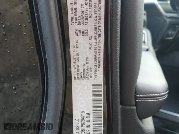 ✅ 2023 Jeep Grand Cherokee Overland • VIN: 1C4RJYD61P8794715 • Lot: 81606465. Listed on Copart with 54,242 mi. Free auction sales archive from the USA and detailed vehicle history report at DreamBid. Image 13.