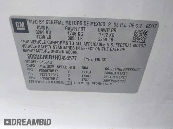 2017 Chevrolet Silverado 1500 LT с VIN 3GCUCRER1HG495577, выставлен на аукционе IAAI как лот 42893571 с пробегом 146 218 миль миль и . История ставок и продаж доступна на DreamBid. Изображение 9.