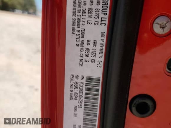 2013 Dodge Challenger R/T Plus z VIN 2C3CDYBTXDH728759, wystawiony jako Copart lot #73463964 z przebiegiem 138 738 mil mil oraz Szkoda całkowita • Salvage title. Historia ofert i sprzedaży dostępna na DreamBid. Obrazek 13.