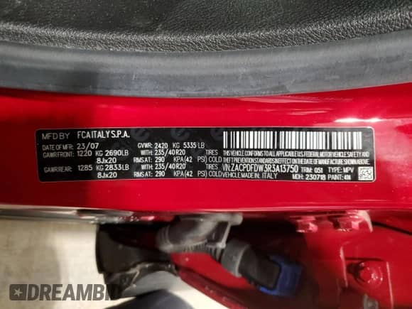 2024 Dodge Hornet R/T Plus с VIN ZACPDFDW3R3A13750, выставлен на аукционе Copart как лот 41682835 с пробегом 630 миль миль и Списание • Salvage title. История ставок и продаж доступна на DreamBid. Изображение 13.