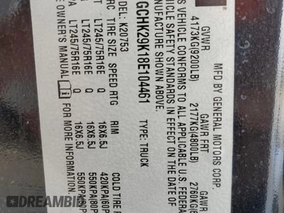 ✅ 2008 Chevrolet Silverado 2500HD 1LT • VIN: 1GCHK29K18E104461 • Lot: 67925115. Wystawiony na Copart z przebiegiem 208 825 mil. Bezpłatny archiwum sprzedaży aukcyjnych z USA i szczegółowy raport historii pojazdu na DreamBid. Zdjęcie 13.