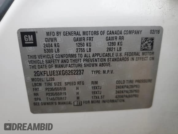 ✅ 2016 GMC Terrain SLT • VIN: 2GKFLUE3XG6262237 • Lot: 69801895. Wystawiony na Copart z przebiegiem 81 524 mil. Bezpłatny archiwum sprzedaży aukcyjnych z USA i szczegółowy raport historii pojazdu na DreamBid. Zdjęcie 13.