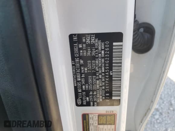 ✅ 2017 Kia Sorento SXL • VIN: 5XYPK4A59HG232600 • Lot: 93049965. Listed on Copart with 114,758 mi. Free auction sales archive from the USA and detailed vehicle history report at DreamBid. Image 12.