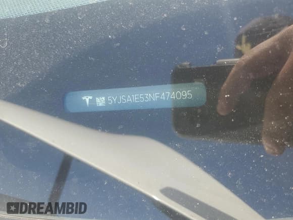 ✅ 2022 Tesla Model S • VIN: 5YJSA1E53NF474095 • Лот: 52118435. Опубликован ранее на Copart с пробегом 41 867 миль. Бесплатный доступ к архиву аукционных продаж из США и подробный отчёт об истории автомобиля на DreamBid. Изображение 12.