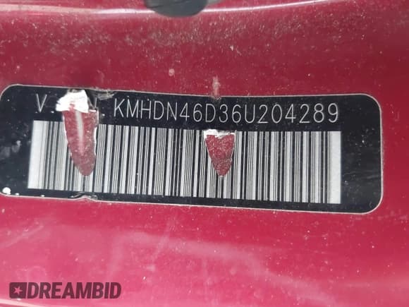 ✅ 2006 Hyundai Elantra GLS • VIN: KMHDN46D36U204289 • Lot: 42441414. Wystawiony na IAAI z przebiegiem 168 284 mil. Bezpłatny archiwum sprzedaży aukcyjnych z USA i szczegółowy raport historii pojazdu na DreamBid. Zdjęcie 9.