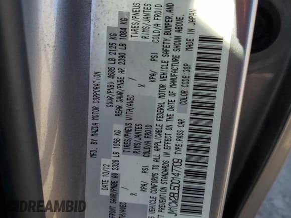 ✅ 2013 Mazda 5 Sport • VIN: JM1CW2BL5D0147709 • Lot: 91281495. Wystawiony na Copart z przebiegiem 110 414 mil. Bezpłatny archiwum sprzedaży aukcyjnych z USA i szczegółowy raport historii pojazdu na DreamBid. Zdjęcie 12.