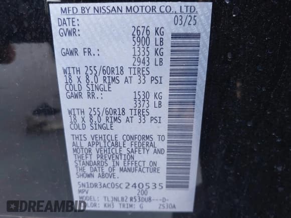 ✅ 2025 Nissan Pathfinder S • VIN: 5N1DR3AC0SC240535 • Lot: 43647545. Wystawiony na IAAI z przebiegiem 22 942 mil. Bezpłatny archiwum sprzedaży aukcyjnych z USA i szczegółowy raport historii pojazdu na DreamBid. Zdjęcie 9.