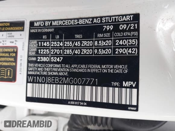 ✅ 2021 Mercedes-Benz GLC 300 • VIN: W1N0J8EB2MG007771 • Lot: 42190542. Listed on IAAI with 42,777 mi. Free auction sales archive from the USA and detailed vehicle history report at DreamBid. Image 9.