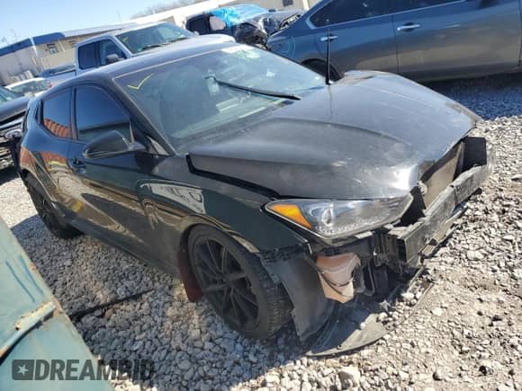 2020 Hyundai Veloster Turbo Ultimate with VIN KMHTH6ABXLU022394, listed as a Copart auction lot 45663435 with Not provided miles and Salvage title. Bid and sale history available at DreamBid. Image 4.