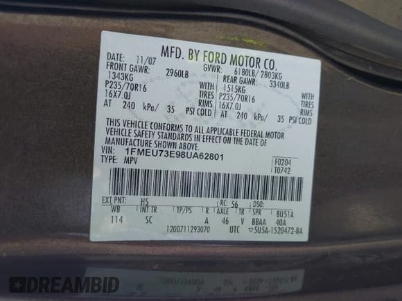 ✅ 2008 Ford Explorer XLT • VIN: 1FMEU73E98UA62801 • Lot: 42096409. Wystawiony na IAAI z przebiegiem 156 209 mil. Bezpłatny archiwum sprzedaży aukcyjnych z USA i szczegółowy raport historii pojazdu na DreamBid. Zdjęcie 9.