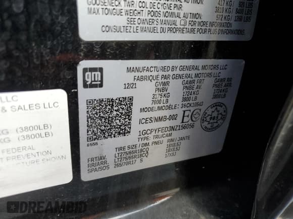 ✅ 2022 Chevrolet Silverado 1500 LT Trail Boss • VIN: 1GCPYFED3NZ156056 • Lot: 69638655. Wystawiony na Copart z przebiegiem 48 015 mil. Bezpłatny archiwum sprzedaży aukcyjnych z USA i szczegółowy raport historii pojazdu na DreamBid. Zdjęcie 12.