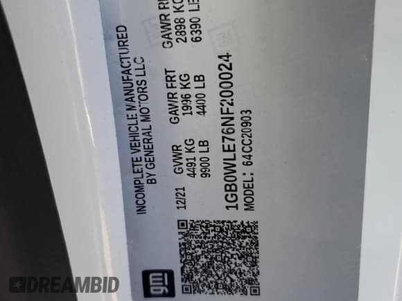 ✅ 2022 Chevrolet Silverado 1500 • VIN: 1GB0WLE76NF200024 • Лот: 66883294. Опубликован ранее на Copart с пробегом 16 377 миль. Бесплатный доступ к архиву аукционных продаж из США и подробный отчёт об истории автомобиля на DreamBid. Изображение 12.