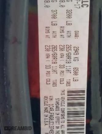 ✅ 2018 Jeep Grand Cherokee Altitude • VIN: 1C4RJFAG0JC137491 • Lot: 80651915. Listed on Copart with 93,044 mi. Free auction sales archive from the USA and detailed vehicle history report at DreamBid. Image 13.