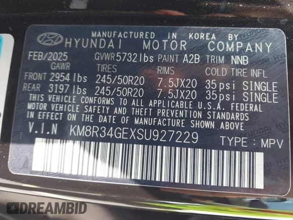 ✅ 2025 Hyundai Palisade XRT • VIN: KM8R34GEXSU927229 • Лот: 43037960. Опубликован ранее на IAAI с пробегом 5 536 миль. Бесплатный доступ к архиву аукционных продаж из США и подробный отчёт об истории автомобиля на DreamBid. Изображение 9.