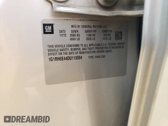 2013 Chevrolet Volt z VIN 1G1RH6E44DU119384, wystawiony jako Copart lot #60332574 z przebiegiem 121 748 mil mil oraz Szkoda całkowita • Salvage title. Historia ofert i sprzedaży dostępna na DreamBid. Obrazek 13.