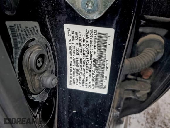 ✅ 2018 Honda Civic EX-T • VIN: 19XFC1F30JE200880 • Lot: 94308995. Wystawiony na Copart z przebiegiem 141 970 mil. Bezpłatny archiwum sprzedaży aukcyjnych z USA i szczegółowy raport historii pojazdu na DreamBid. Zdjęcie 12.