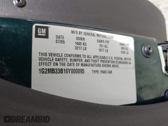 ✅ 2006 Pontiac Solstice • VIN: 1G2MB33B16Y000095 • Лот: 42453376. Опубликован ранее на IAAI с пробегом 92 596 миль. Бесплатный доступ к архиву аукционных продаж из США и подробный отчёт об истории автомобиля на DreamBid. Изображение 9.