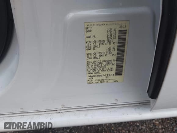 ✅ 2013 Nissan Frontier SV • VIN: 1N6AD0ER9DN763964 • Лот: 43906669. Опубликован ранее на IAAI с пробегом 225 913 миль. Бесплатный доступ к архиву аукционных продаж из США и подробный отчёт об истории автомобиля на DreamBid. Изображение 9.