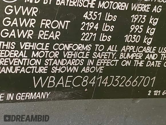 ✅ 1988 BMW 6 Series • VIN: WBAEC8414J3266701 • Лот: 43871516. Опубликован ранее на IAAI с пробегом 129 828 миль. Бесплатный доступ к архиву аукционных продаж из США и подробный отчёт об истории автомобиля на DreamBid. Изображение 9.